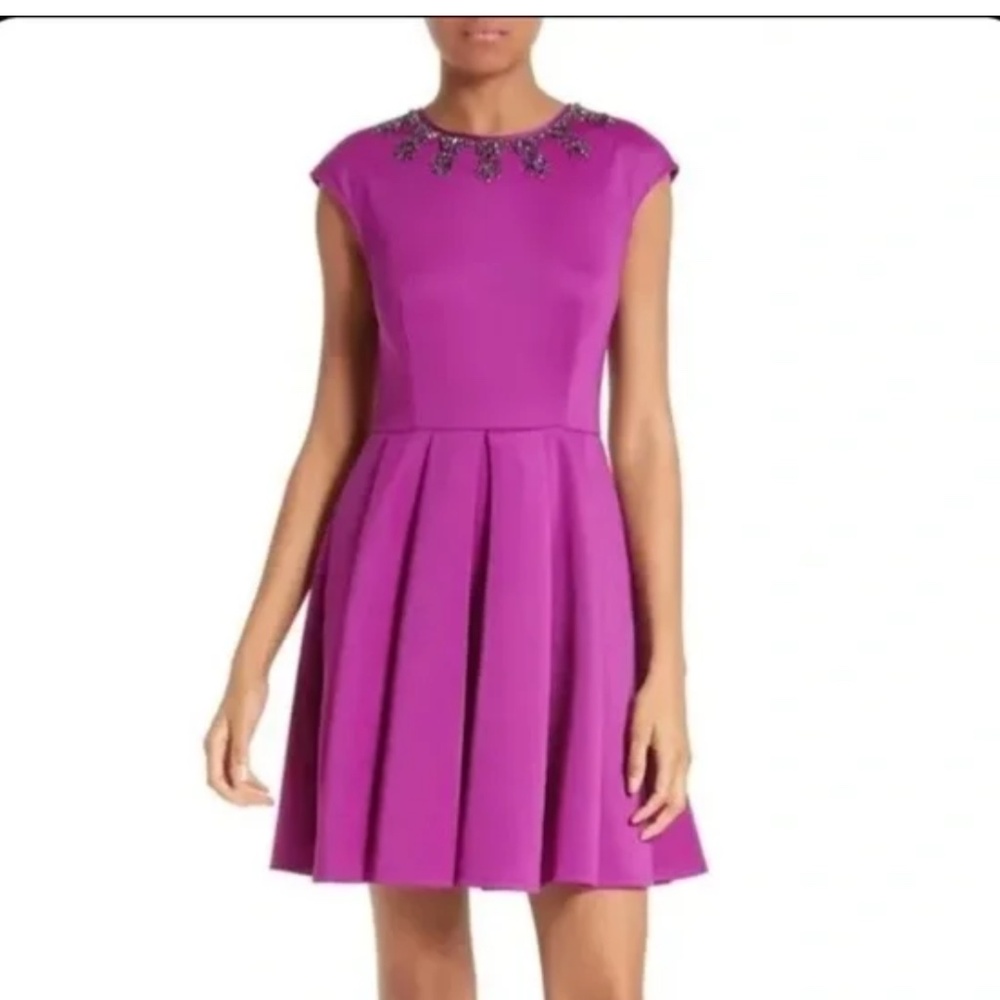 Ted Baker Jadore Purple Beaded Dress